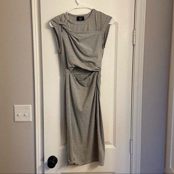 Vici Heather Gray Sleeveless Mini Dress - Picture 2 of 4